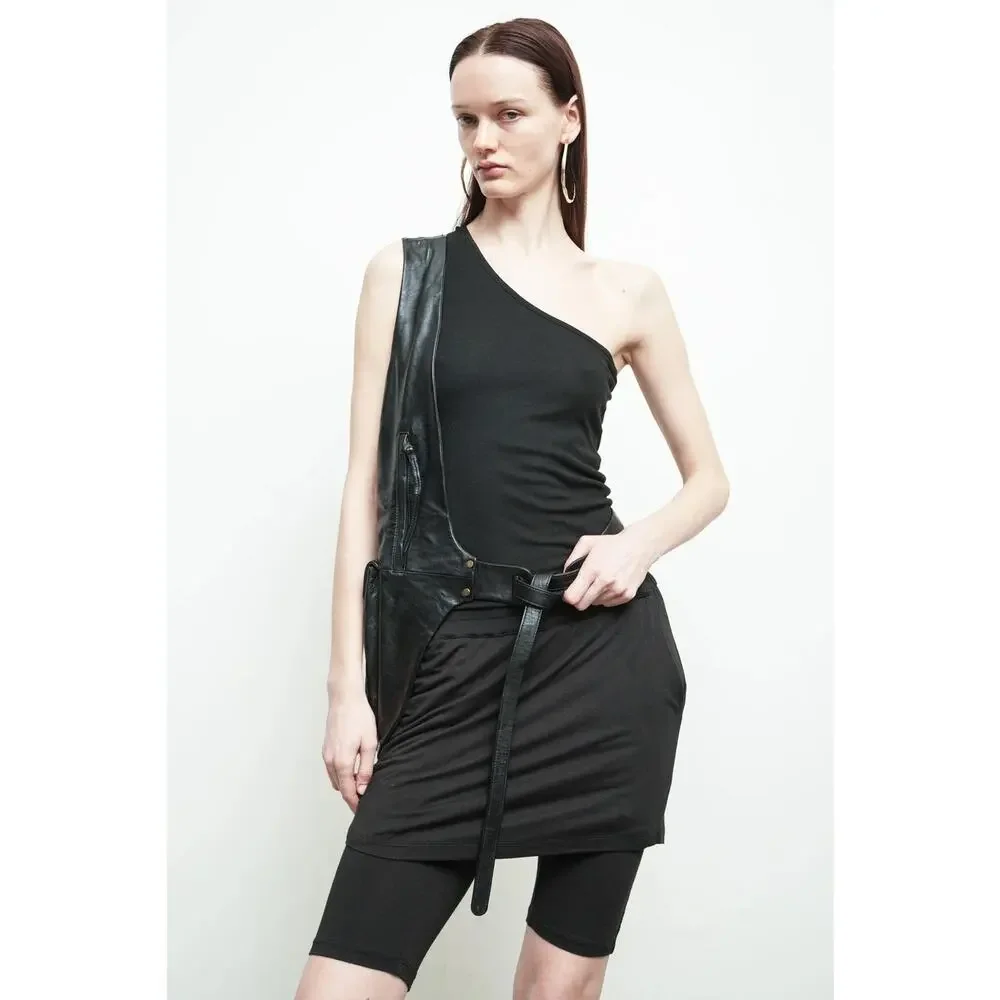Nicholas K Logan Vest Pack Black Leather NEW Medium Large NWT Luxury